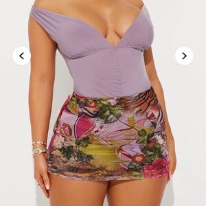 Floral Multicolor Mini Skirt